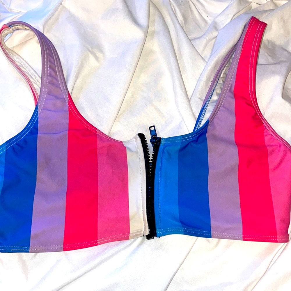 Forever 21 Zipper party rave bra top or swim suit/bikini top